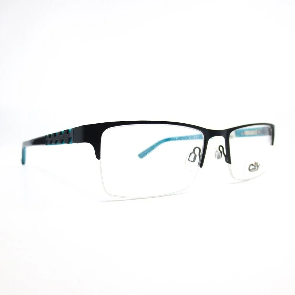 City Eyewear DC 33 COL 50 Blue Rectangular Eyeglasses Frames 53[]18 140 mm